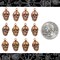 Antiqued Copper Plated Brass Skull Charms - Set of Twelve - C-C07